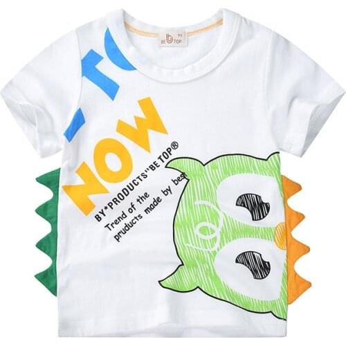 Summer Toddler Boy Dinosaur T-shirt Girls Cartoon Cute Tops Kids Fashion Clothes Boys Cotton T Shirts Boutique Outfits Baby Girl