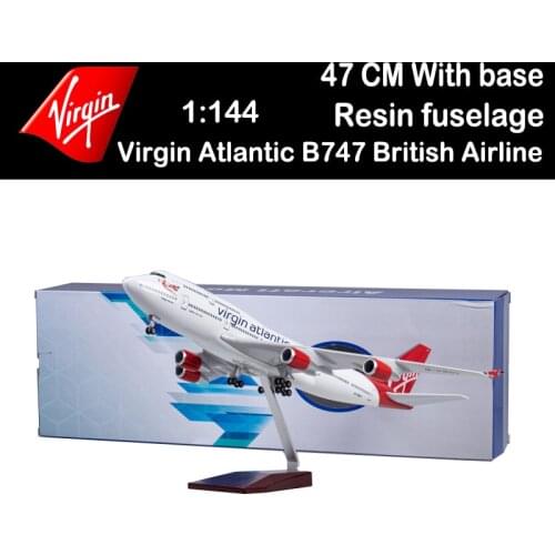 47CM Virgin Atlantic B747 British Airline Plum Airplane Model Airways Airliner Aviation Toys Plane Collection No Undercarriage