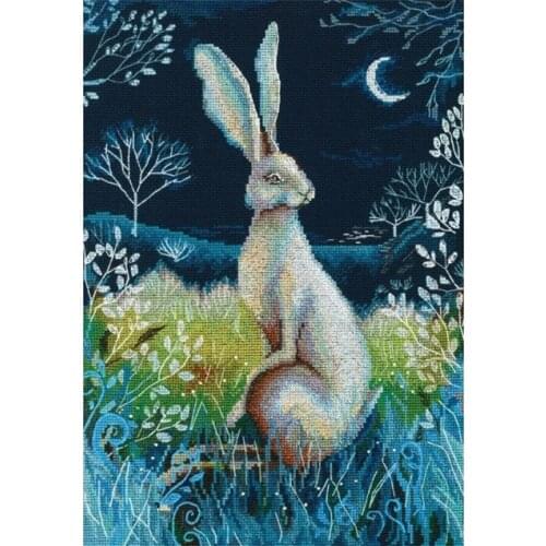 Fashion Embroidery Hare by Night Cross Stitch Pattern Maker Software Free with 100% Cotton Floss & Free Shipping for Home Decor