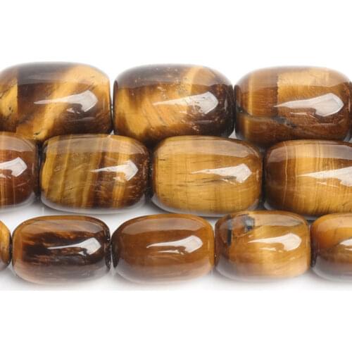 Natural Yellow Tiger Eye Drum Barrel Beads For Jewelry Making DIY Accessorries Beads For Bracelet For Mala Prayer Jewelry Making
