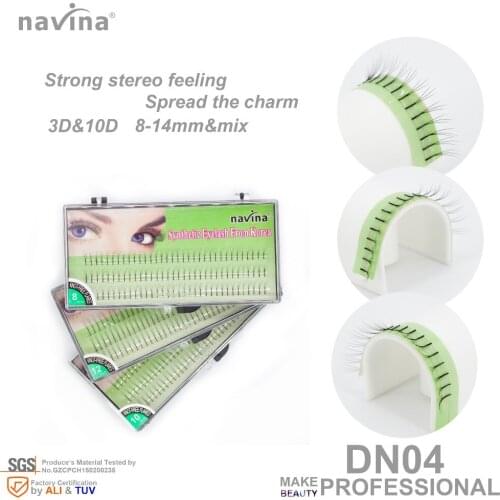 Navina Exquisite well-proportioned silk false eyelashes of makeup, Curl C, Thickness 0.07-0.1mm, Petals 3D 10D,Length 8-14mm mix