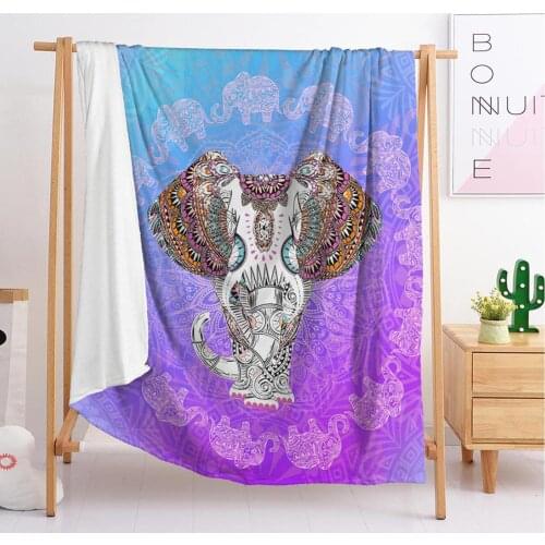 2020 new popular Bohemian elephant lion export double single boy girl throw blanket tapestry sleeping blanket soft flannel blank