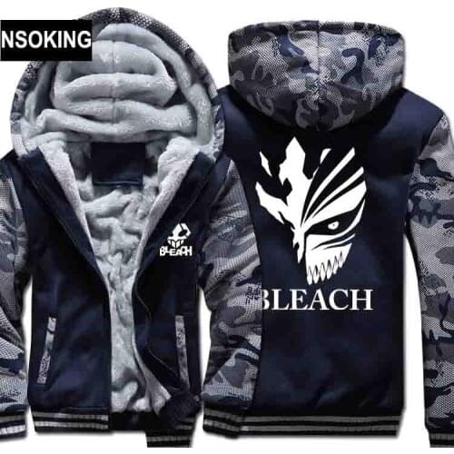 New Winter Warm Death Hoodies Bleach Anime Hooded Coat Thick Zipper Cardigan Jacket Sweatshirt for women men