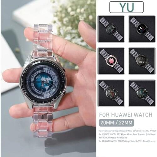 New Transparent resin Classic Wrist Strap for HONOR Magic2 Wrist Band Bracelet Watchband for HUAWEI WATCH GT2e/GT 46mm 42mm Band