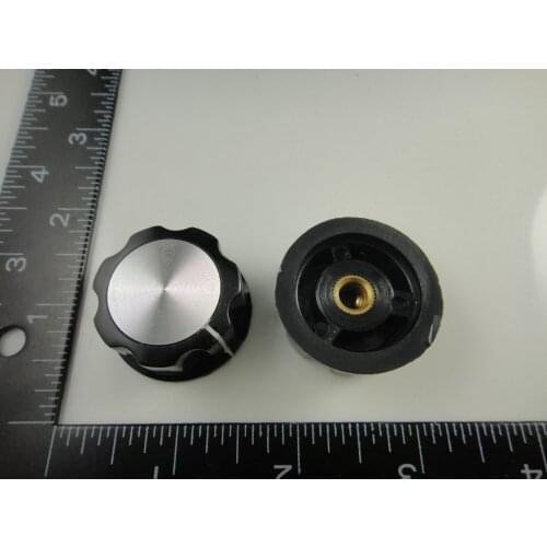 10pcs Skirted Knob A04 For Standard Pots Black D 32mm H 16mm Hole Diameter 6mm