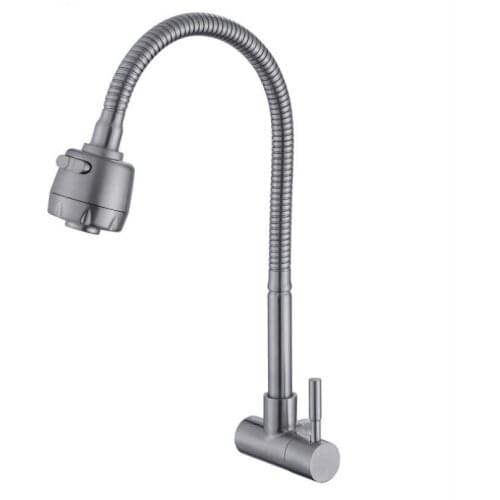 G1/2 304 Stainless Steel Cast Single Cold Basin Faucet Single Handle Wash Basin Bathroom Basin Tap Quick Opening Bibcock
