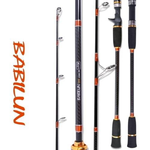 Jinsong BABILUN Spinning Casting Lure fishing Rod Carbon Telescopic Fishing Poles 1.8m Baitcasting Light Weight Travel Lure Rod