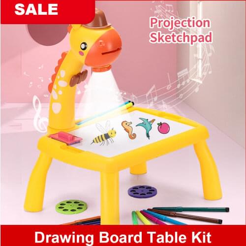 Drawing Table Learning Desk with Music Function Trace Draw Projector Art Drawing Board 24 Patterns Projection Painting Table