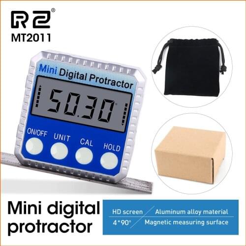 RZ Angle Protractor Universal Bevel 360 Degree Mini Electronic Digital Protractor Inclinometer Tester Tools MT2011