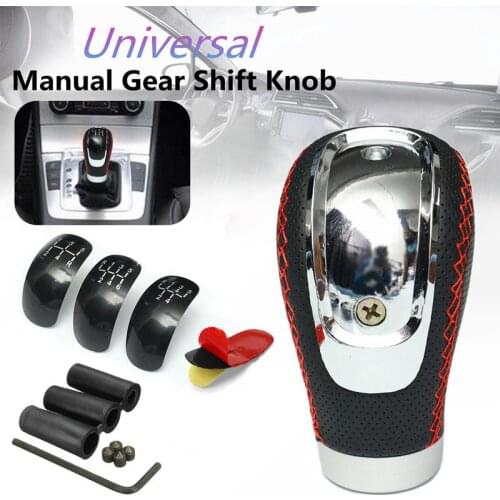 Universal 5 6 Speed Free Replacement PU Leather Car Manual Transmission Gear Shift Knob Shifter Lever Manual Car Gear Shift Knob