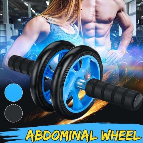 441lb Muscle Exercise Home Fitness Equipment Double Wheel Abdominal Power Wheel Ab Roller Gym Roller Training +Knee Pad