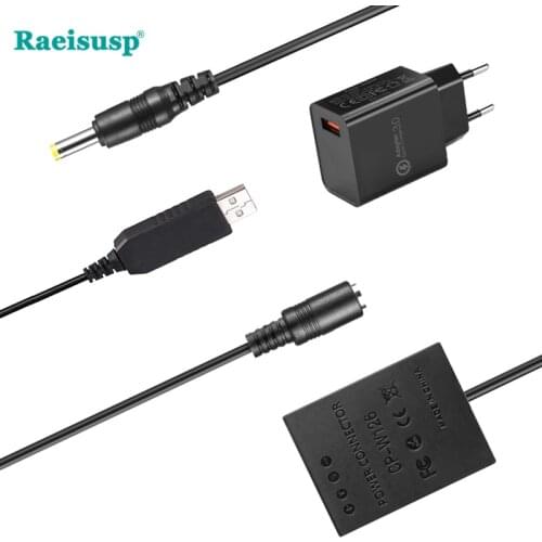 PRO USB Driver Cable CP-W126 Coupler NP-W126 Dummy Battery QC3.0 Charger for Fujifilm X-A2 A3 X-T10 X-E2s X-Pro2 X-T20 XT-1 X-E3