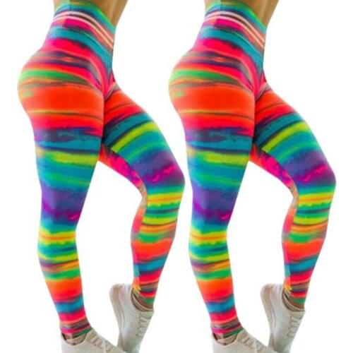 Spring Fitness Leggings Ladies Sexy Hips Up Booty Workout Womens Leggings High Waist Printed Leggings