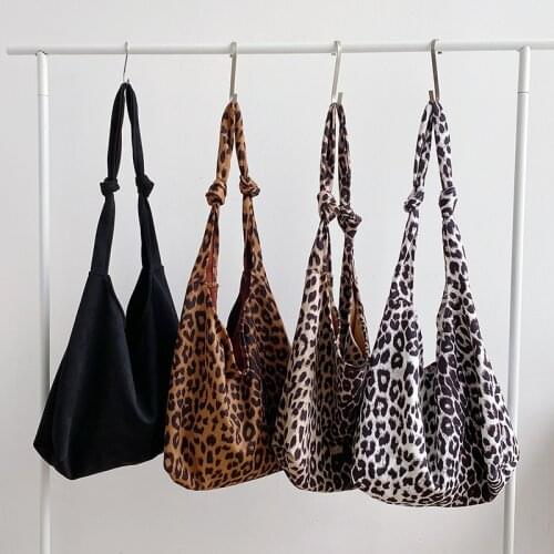 Large-capacity canvas bag autumn and winter new women bag handbags fashion niche leopard print tote bags
