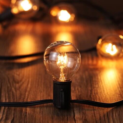 AC220V 175W 25FT G40 E12 Globe Bulb light Fairy String Light Patio Garden Backyard Party Christmas Decorations Warm White 25Pack