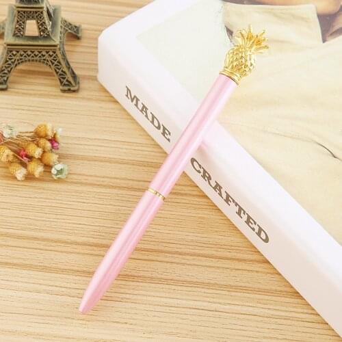 Silver Rose Gold Silver Pens Pineapple Shape Ballpoint Pen Metal Material Ball Pens For School Office Creative Gift Stationery