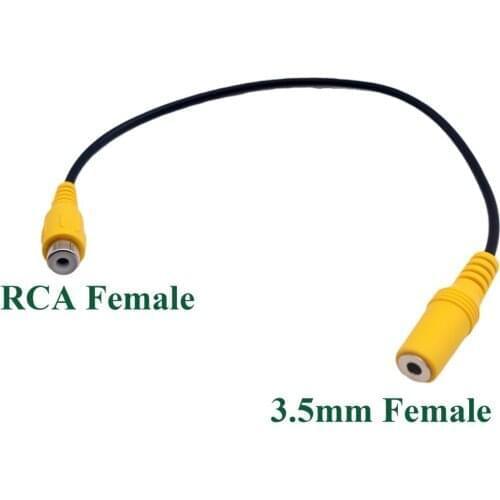 1pc 3.5mm 1/8" Female Jack Mini Stereo To RCA Phone Female Audio Video Adapter Cable Cord