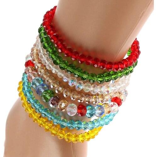 1PC Crystal Beaded Bracelets For Woman Sweet Temperament Handwork Bracelets & Bangles Charms Jewelry