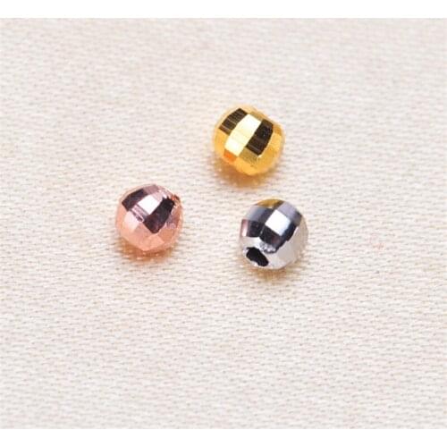 100pcs 2.5mm Gold/Silver/Rose Gold Color Spacer Beads Loose Ball for Charm Bracelets Jewelry Making DIY