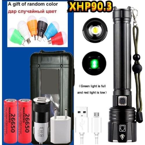 300000 Glare XHP90.3 Most Powerful LED Flashlight 18650 OR 26650 USB LED Torch XHP50 XHP70 Lantern 18650 Hunting Lamp Hand Light