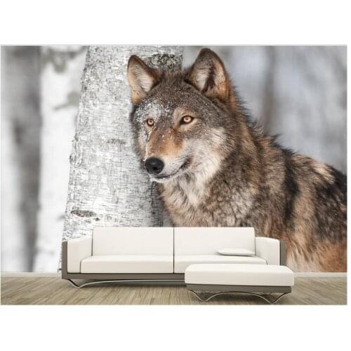 3d wallpaper custom photo non-woven mural wall sticker 3 d Snow Wolf Wolf totem painting 3d wall room murals wallpaper