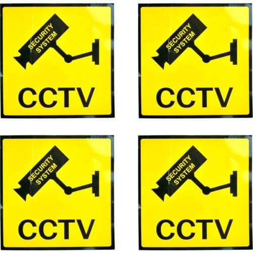 4pcs/lot Sunscreen Home CCTV Video Surveillance Security Camera Alarm Sticker Warning Decal Signs