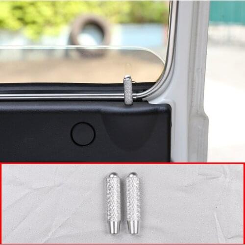 Car Accessories Interior Car Decoration Door Lock Protection Cover Trim For Lada Niva Door Lock Frame Aluminum Alloy Silver 2Pcs