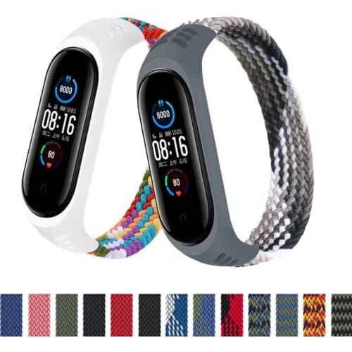 Bracelet for Mi band 6 5 Strap Nylon Braided Solo Loop pulseira bracelet Miband4 Miband5 Wristband for xiaomi Mi band 4 3 strap
