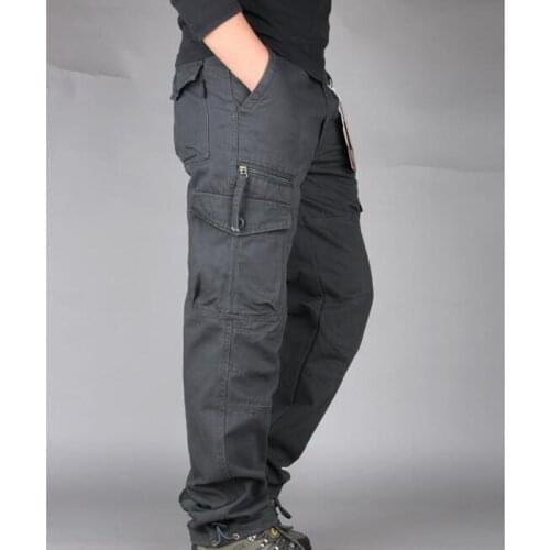Plus size Casual Trousers Cargo Pants Overalls Multiple Pockets Mens Casual Pants Men Trouser Cargo Pants Men