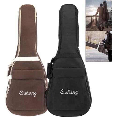 40/41 Inch Oxford Fabric Guitar Case Gig Bags Double Straps Padded 10mm Cotton Soft Waterproof Backpack Black Coffee Optional