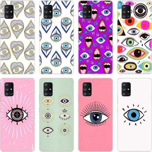 Evil Eye Illustrations Case for Samsung Galaxy A10 A21 A30 A50 A70 S A20 E A40 A01 A11 A31 A41 A51 A71 A81 A91 Silicone Cover