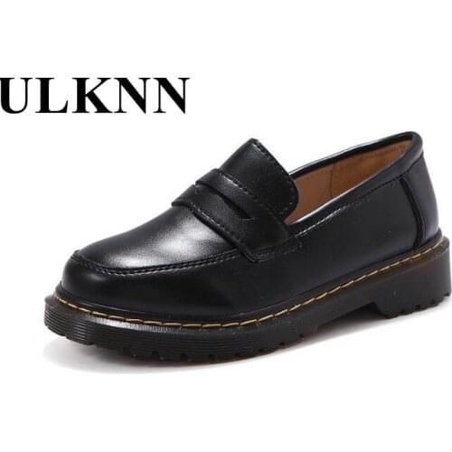 ULKNN Toddler Boy Dress Shoes 2021 Hot Sell Kids' Leather Shoes For Boys 3 Colors Cow Muscle PU Leather Party Children Shoes