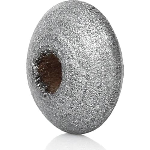 DoreenBeads Wood Spacer Beads Round silver color About 10.0mm( 3/8") Dia, Hole: Approx 3.0mm, 80 PCs Hot new