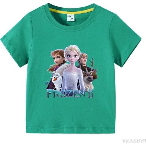 Disney Frozen Summe Print T Shirt for Girls Boys Teens Kids T-shirt Children Short Sleeve Anime Tshirt Tee Tops Gift
