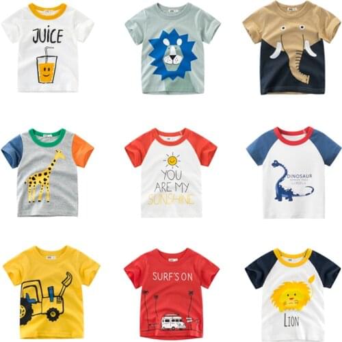 Baby Boy T Shirt Kids Animal Pattern Baby T-shirts O-neck Tops Casual Spring Clothes Top Unisex Toddler Shirts Tee 1-10 Years