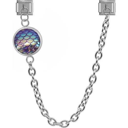 Hapiship Original Design Stainless Steel Fish scales Chain Link Italian Charm Fit 9mm Bracelet Stainless Steel DIY Jewelry DJ282