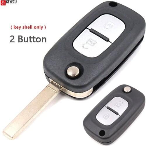 KEYECU 2 Buttons Car Key Case Cover Remote Flip Folding Car Key Shell For Renault Clio Megane Kangoo Modus
