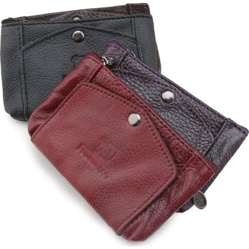 Zipper Pocket Coin Purse Genuine leather Casual Brand Business Card Holder Men Leather Coin Purses Credit Card Holders