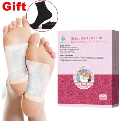 Buy 1 Get 1 Pair Sock KONGDY 10 pieces/ Box Rose Essential Oil Pads Improve Sleep Quality Remove Moisture Beauty Slimming Patch
