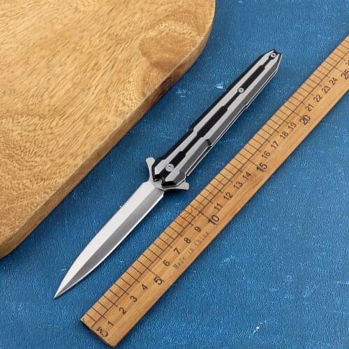 Outdoor small sword folding knife with aluminum handle 440 tactical knife field self-defense hunting knife EDC tool