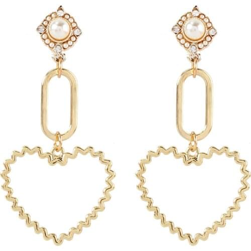 Korean Fashion Temperament Earrings Womens Love Heart Shaped Gold Earrings Long Earrings Pendants Jewelry Jewelry 2021