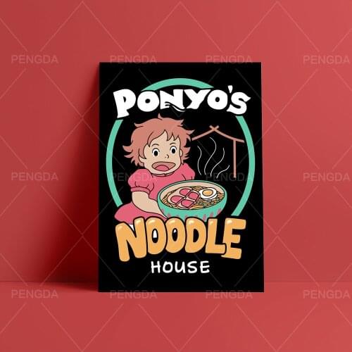 Wall Art HD Printed Ponyo on the Cliff Pictures Canvas Home Decor Modular Animation Movie Painting Cuadros For Living Room Frame