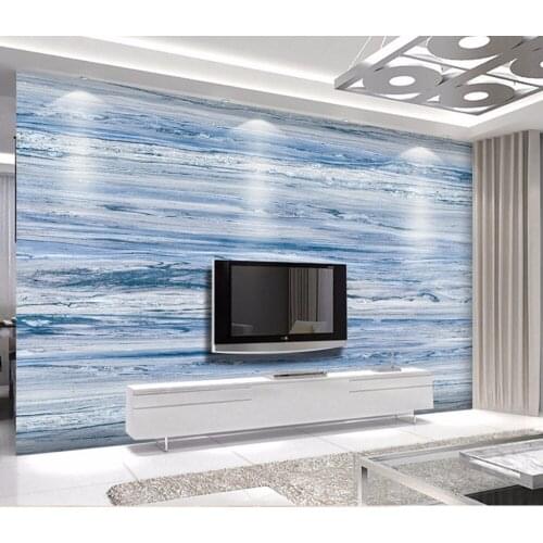 Bacaz Modern seawater Photo 3D Wall paper Mural Wallpaper 3D sticker wallpapers for living room Blue 8D Wall Murals Decor