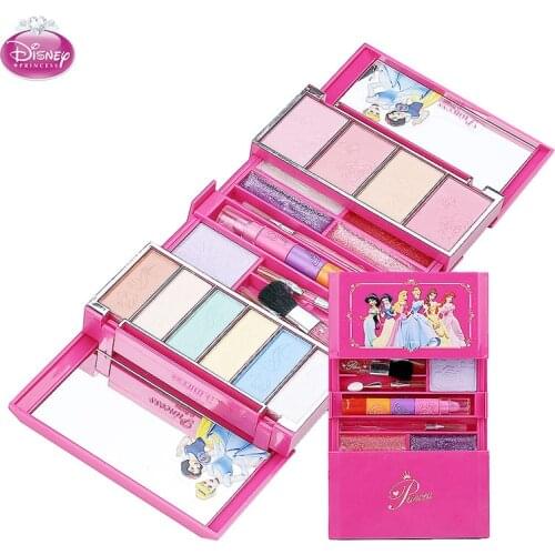 2019 New Disney Childrens Safety Non-toxic Lipstick Set Cosmetic Makeup Girl Performance House Makeup Box Toy