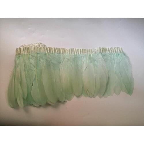 Mint and Nude Pink Goose Feather Fringe Trim