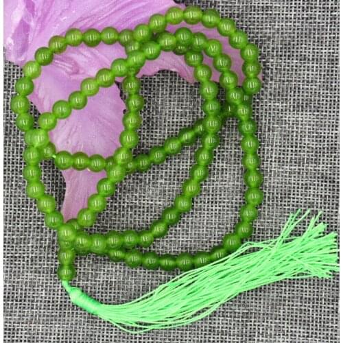 HOT Jewelry 6mm Tibetan Buddhism 108 Emerald gem stone Prayer Bead Mala Necklace