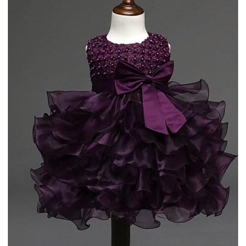 Romantic Tutu Dress For Girls Kids Clothes Baby Girl Beading Big Bow Dresses Birthday Party Princess Weeding Ball Gown Dresses