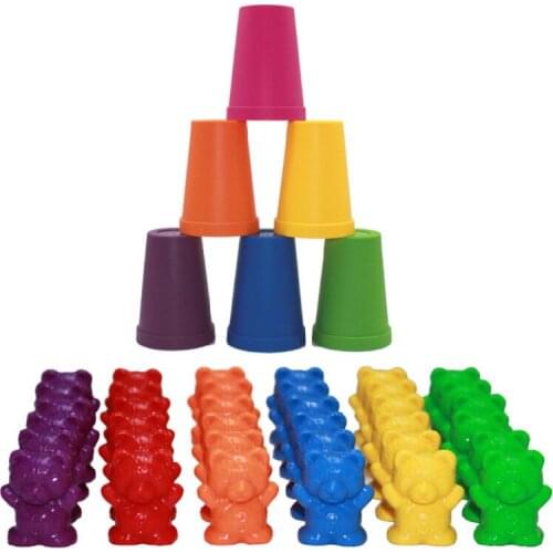 Counting Weights Bears Stacking Cups Montessorily Rainbow Matching Game Educational Color Sorting Toys For Toddlers