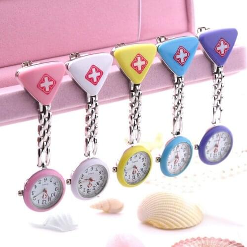 Clip Nurse Doctor Pendant Pocket Quartz Red Cross Brooch Nurses Watch Fob Hanging Medical reloj de bolsillo drop shipping