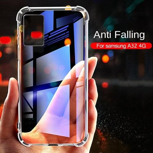 Transparent Shockproof Soft Case For Samsung Galaxy A32 4G Sumsung Samung A 32 A325F 6.4" Frame Bumper Protect Phone Cover Coque